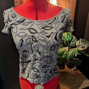 Women's Armani Velvet Floral Top Size 6